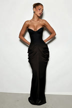 Light Blue Strapless Ruched Mermaid Evening Dress