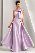 One-Shoulder Bow A-Line Evening Gown