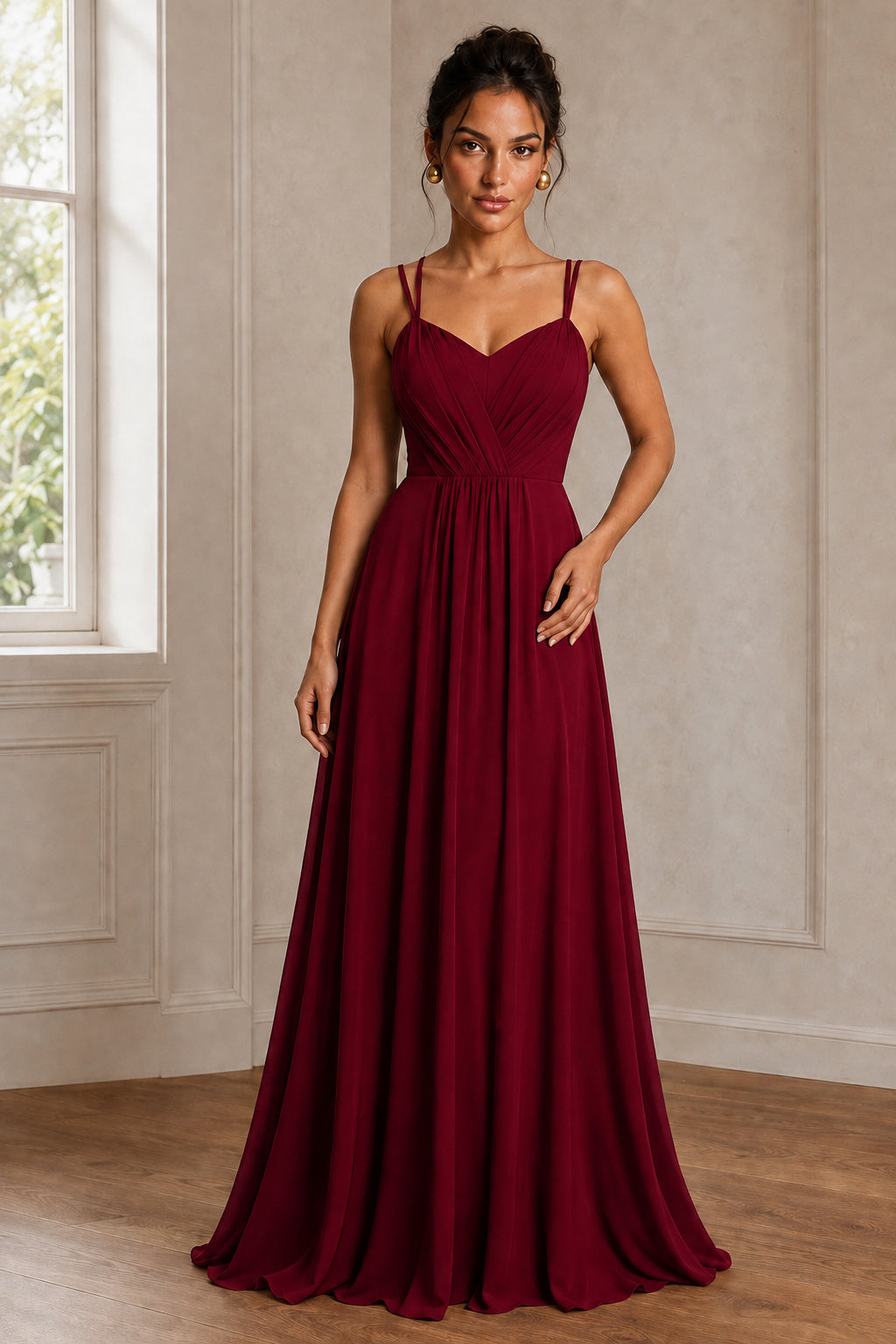 Convertible Tie-Strap Backless A-Line Chiffon Evening Gown