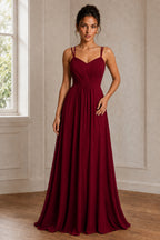 Convertible Tie-Strap Backless A-Line Chiffon Evening Gown