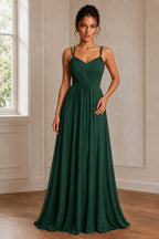 Convertible Tie-Strap Backless A-Line Chiffon Evening Gown
