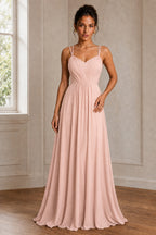 Convertible Tie-Strap Backless A-Line Chiffon Evening Gown