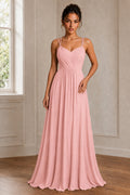 Convertible Tie-Strap Backless A-Line Chiffon Evening Gown